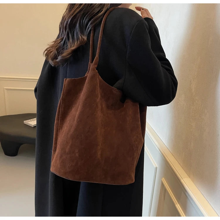 Amblot Tall suede tote bag