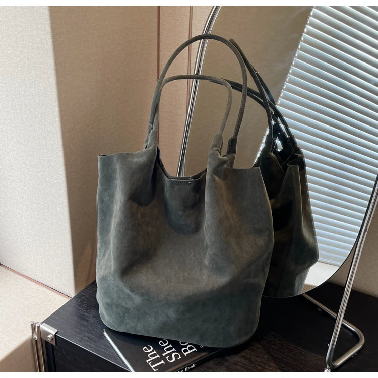 Amblot Tall suede tote bag