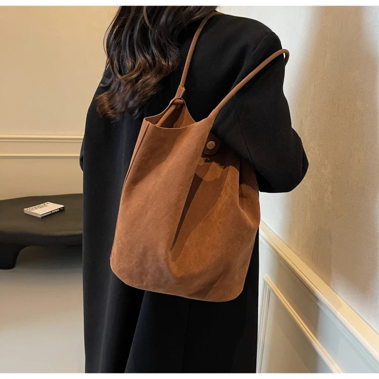 Amblot Tall suede tote bag