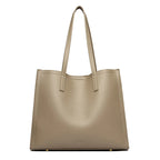 Amblot Taupe Casual leather tote bag for women