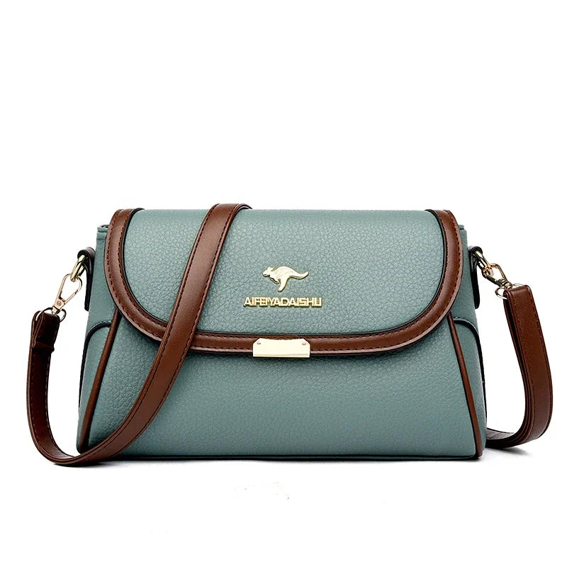 Amblot Teal Green Versatile leather crossbody bag