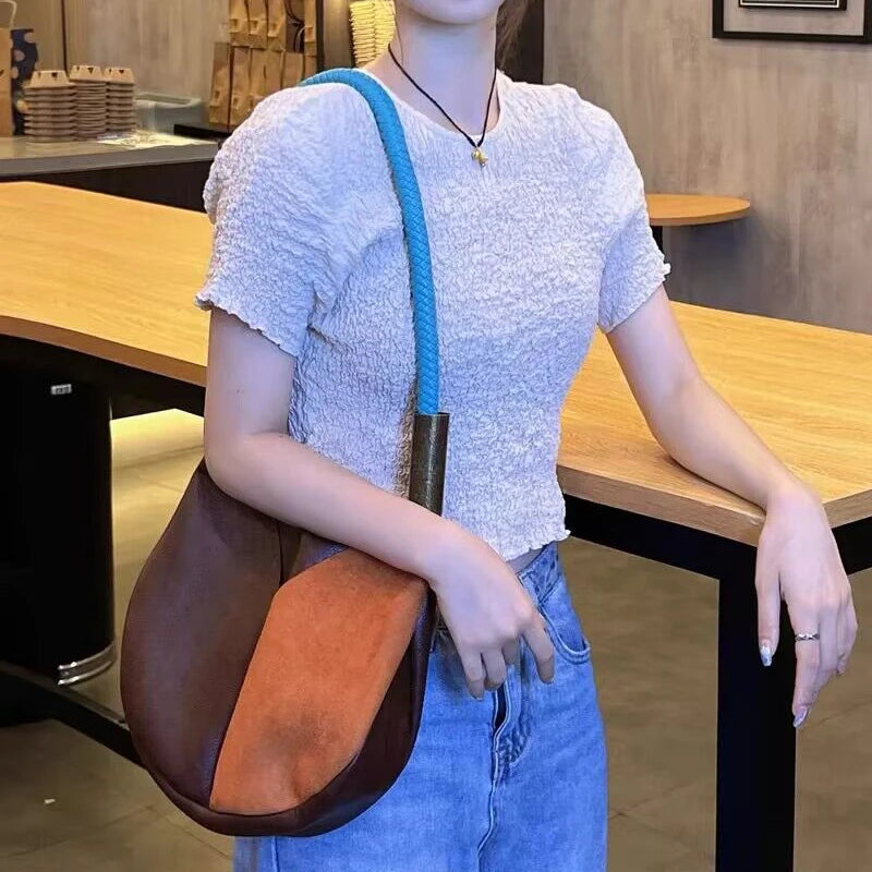 Amblot Two-tone suede tote bag