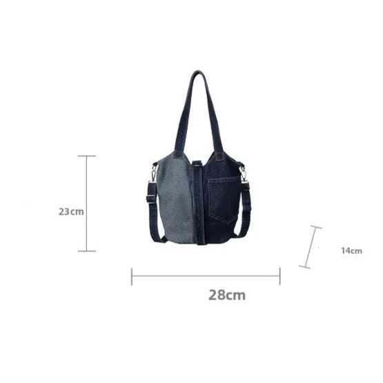 Amblot Two-toned denim tote bag