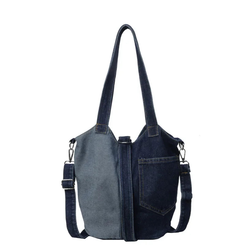 Amblot Two-toned denim tote bag