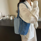 Amblot Two-toned denim tote bag