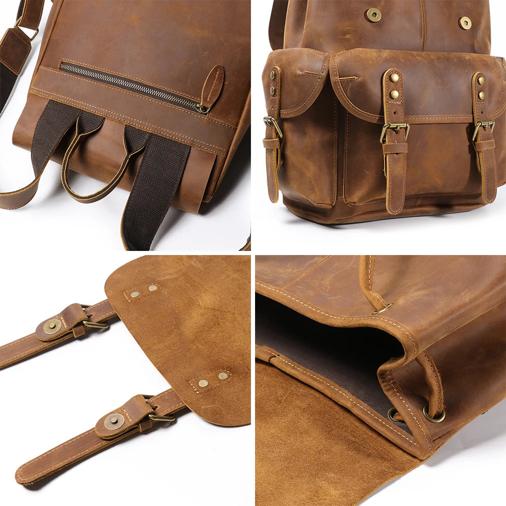 Amblot Vintage brown leather rucksack