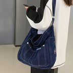 Amblot Vintage denim tote bag with zipper