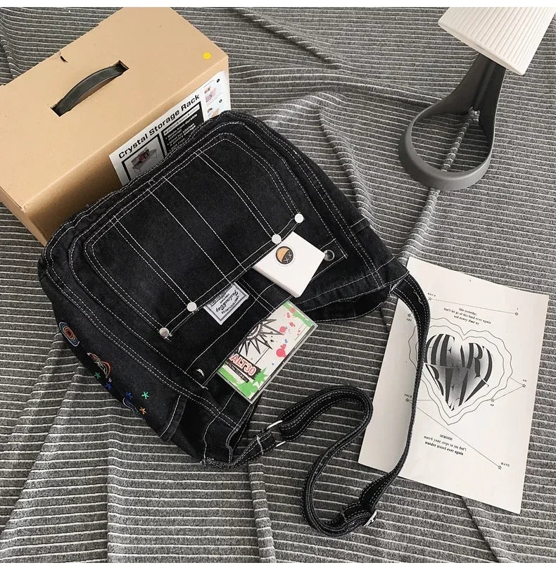 Amblot Vintage denim tote bag with zipper