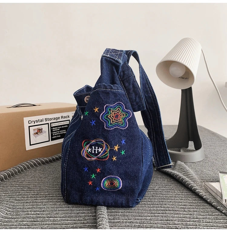 Amblot Vintage denim tote bag with zipper