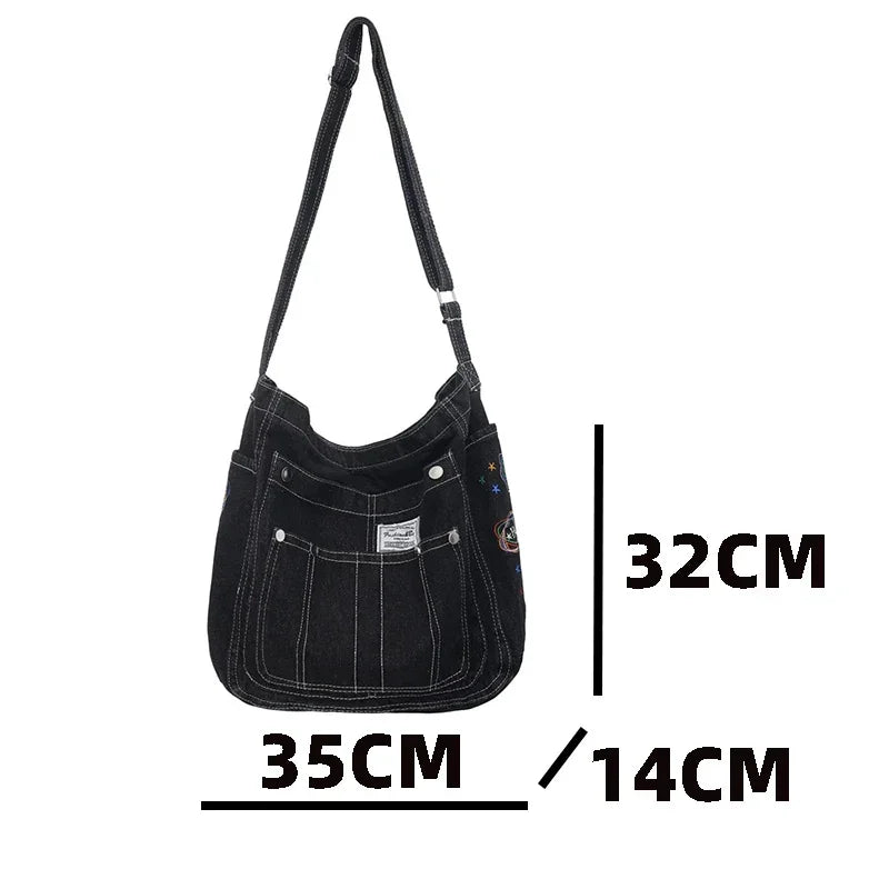 Amblot Vintage denim tote bag with zipper