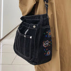 Amblot Vintage denim tote bag with zipper
