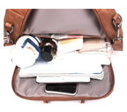 Amblot Vintage leather school knapsack