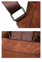 Amblot Vintage leather school knapsack