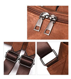 Amblot Vintage leather school knapsack