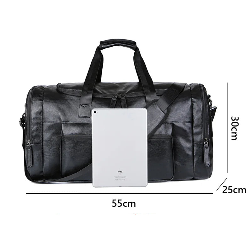 Amblot Vintage leather weekender duffle bag