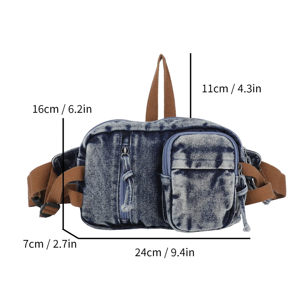 Amblot Washed denim crossbody bag