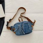 Amblot Washed denim crossbody bag