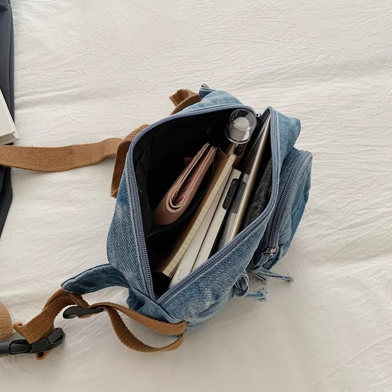 Amblot Washed denim crossbody bag