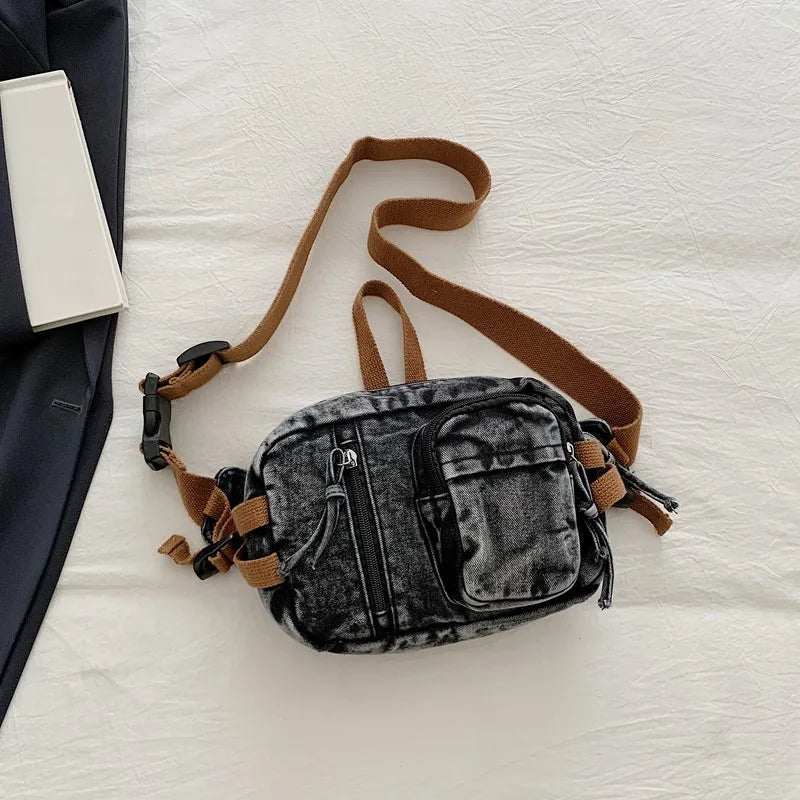 Amblot Washed denim crossbody bag