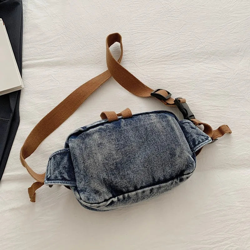 Amblot Washed denim crossbody bag