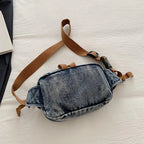 Amblot Washed denim crossbody bag