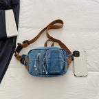 Amblot Washed denim crossbody bag
