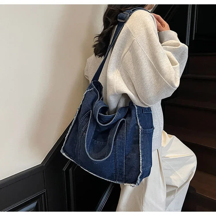 Amblot Washed denim tote bag