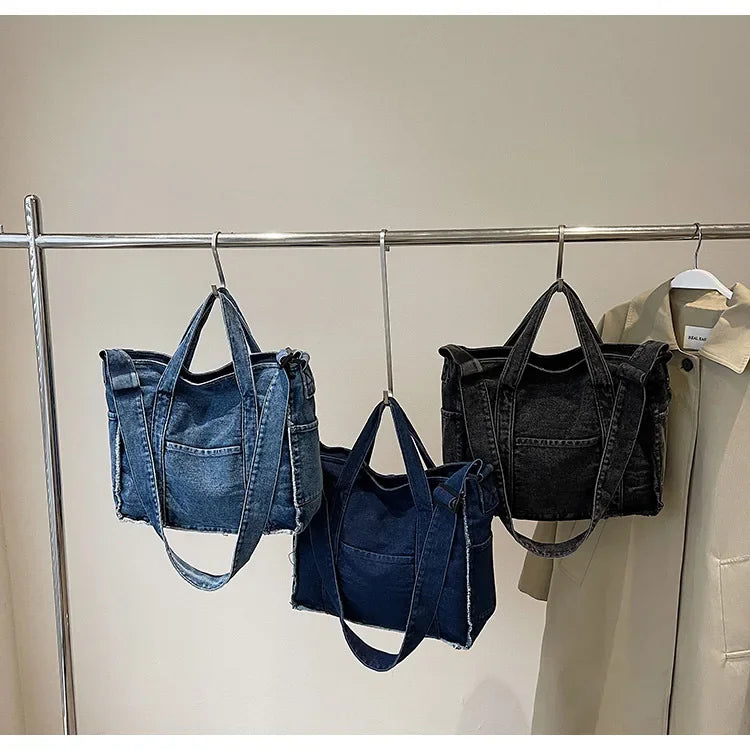 Amblot Washed denim tote bag
