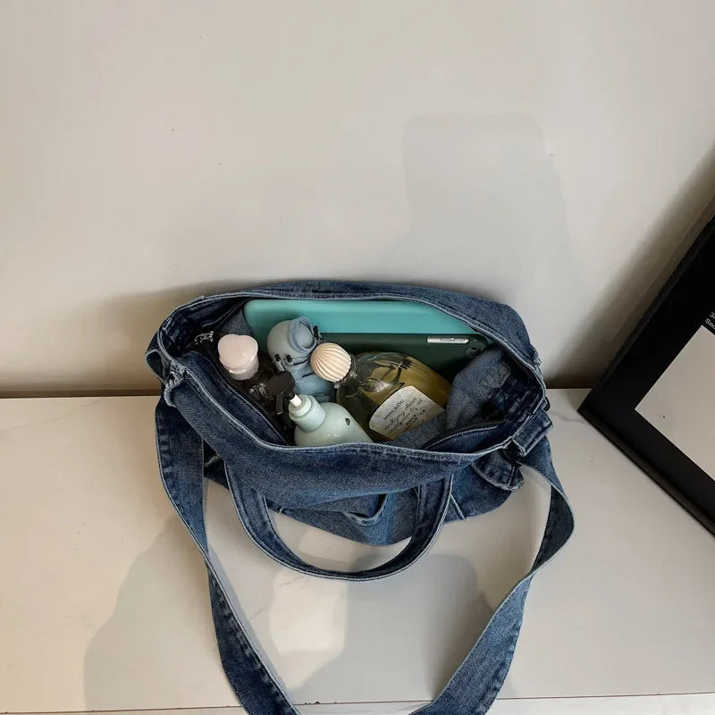 Amblot Washed denim tote bag