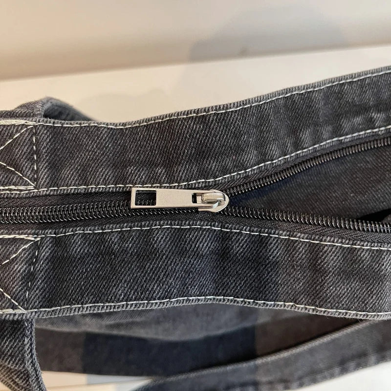 Amblot Washed vintage denim tote bag