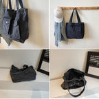 Amblot Washed vintage denim tote bag