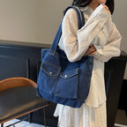 Amblot Washed vintage denim tote bag