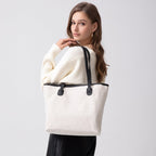 Amblot White canvas shopper bag