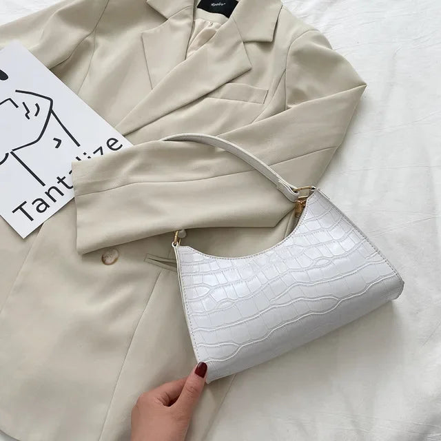 Amblot White Chic leather shoulder bag