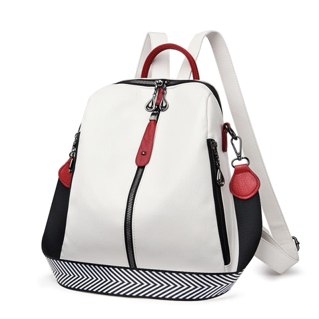 Amblot White convertible backpack purse
