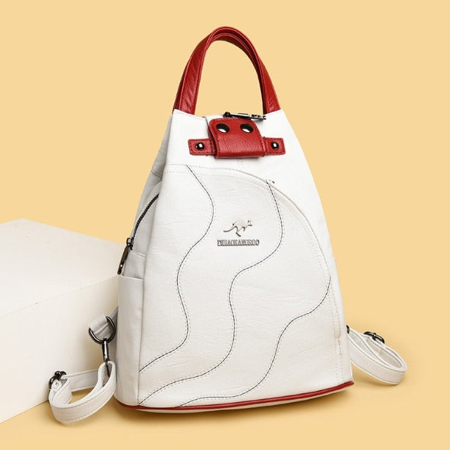 Sac bandoulière en cuir blanc pour femme
