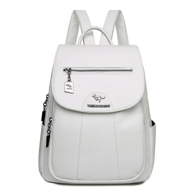Sac cartable en cuir blanc pour femme