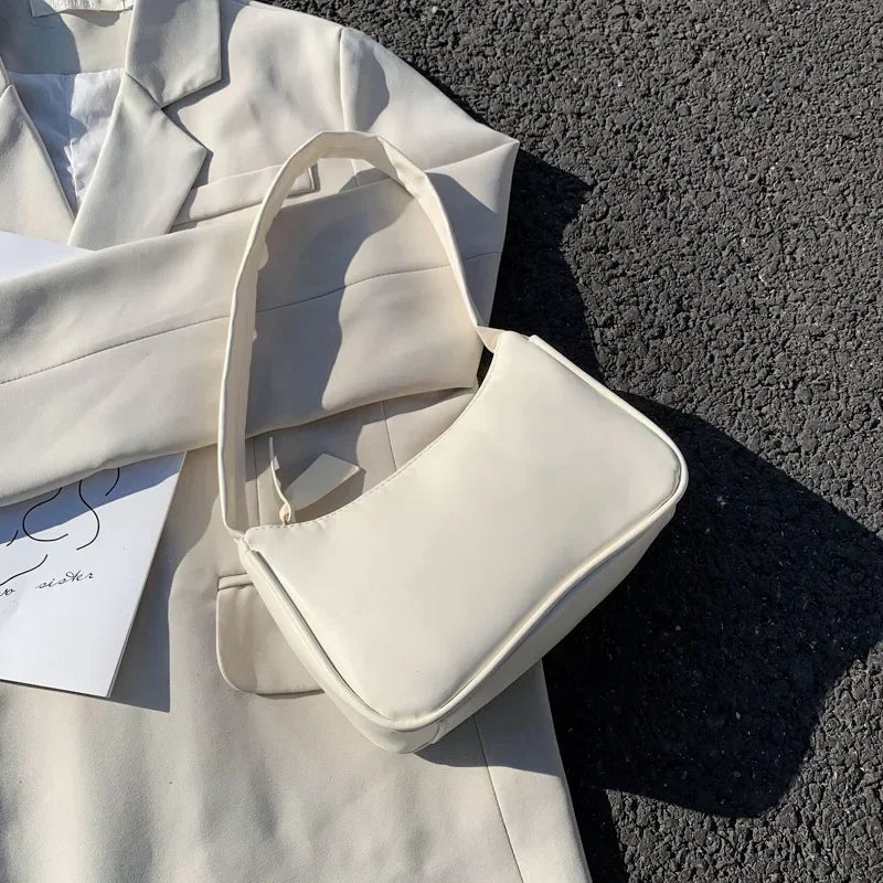 Amblot White Minimal leather sling crossbody