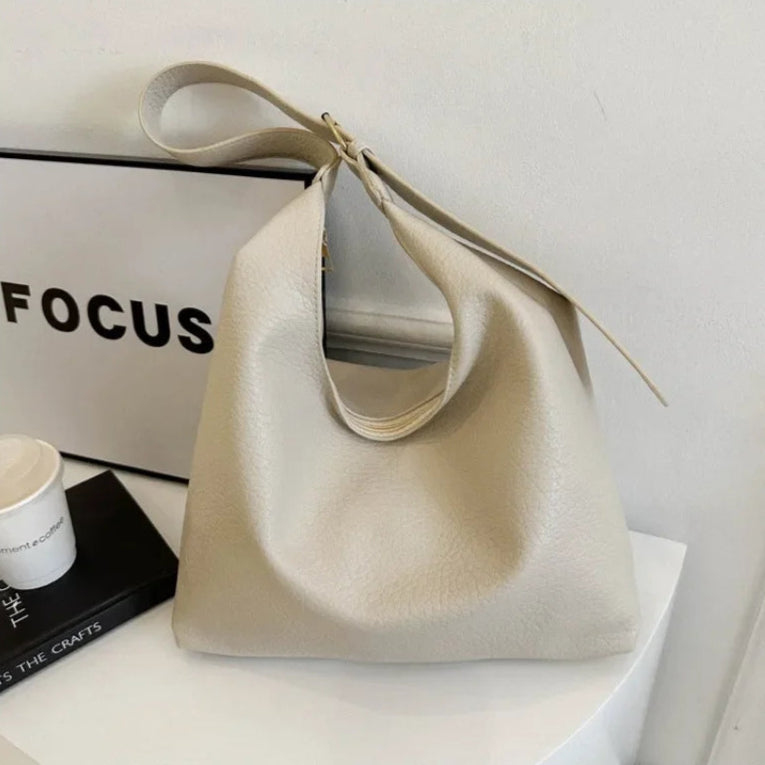 Amblot White Oversized leather tote bag