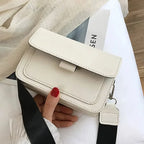 Amblot White Retro leather crossbody bag for women