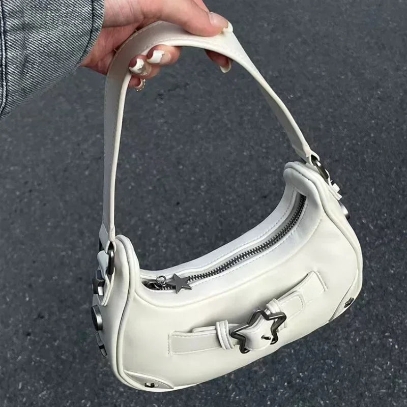 Amblot White Retro leather sling bag