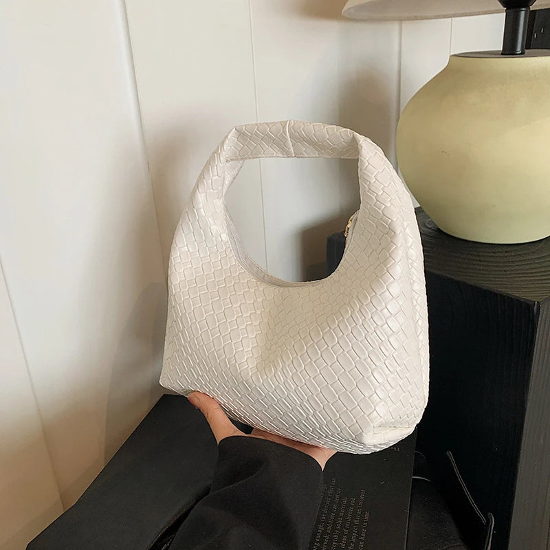 Amblot White Snake skin leather hobo bag