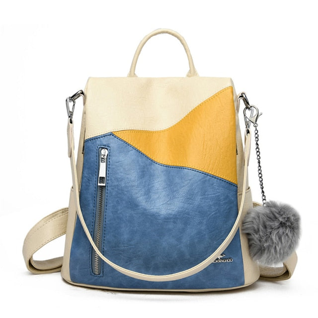 Amblot Women’s blue and white convertible bag