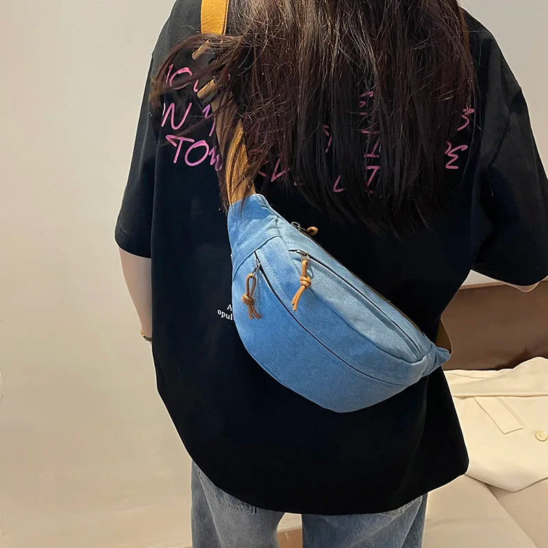 Amblot Women's denim bum bag