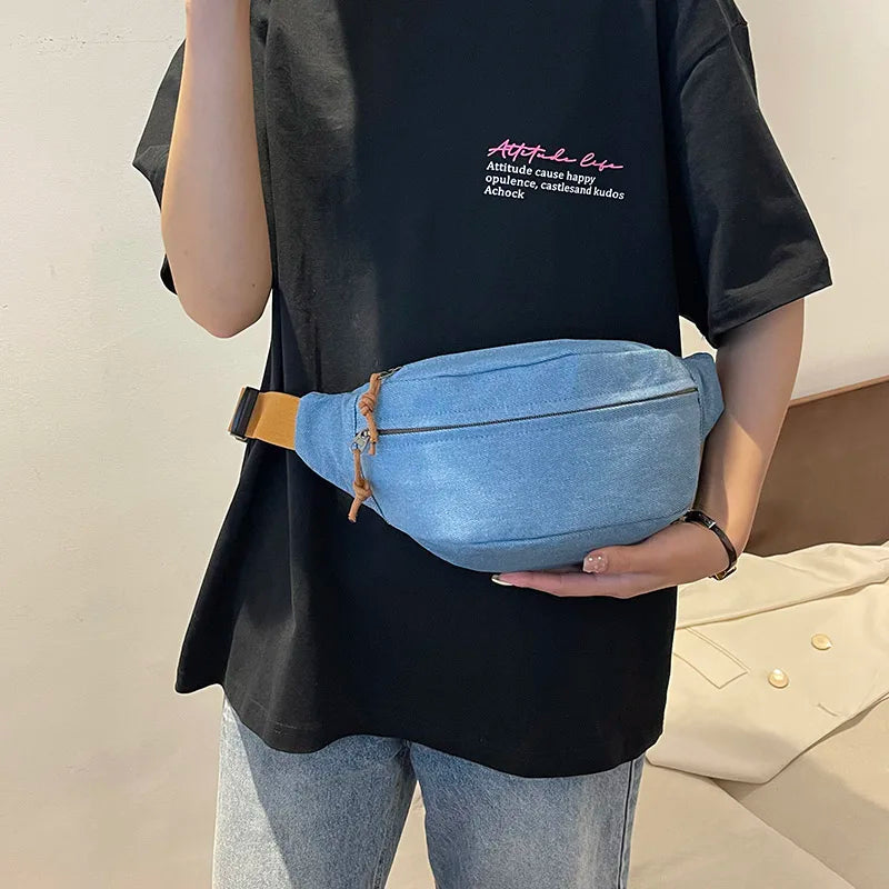 Amblot Women's denim bum bag
