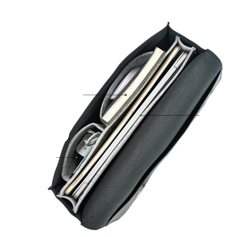 Amblot Women's leather laptop shoulder messenger bag