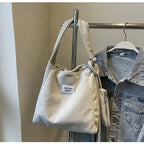 Amblot Women’s small corduroy tote bag with matching pouch