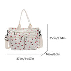 Amblot Women’s strawberry print corduroy tote bag