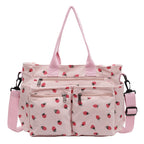 Amblot Women’s strawberry print corduroy tote bag