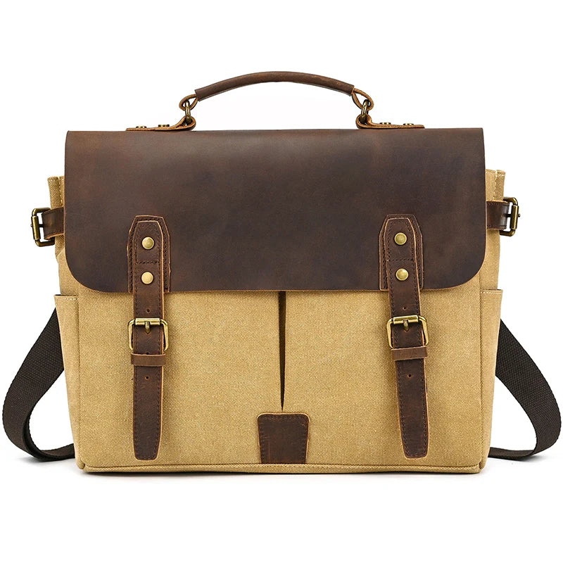 Amblot Yellow Leather office satchel